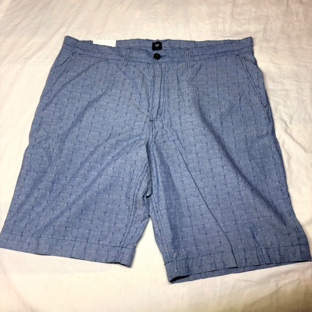 Gap Mens Lived-In Blue‎ Embroidered Geometric Shorts Golf Size 40 NWT